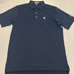 Peter Millar Summer Comfort Men's Solid Jersey Performance Polo Size L Navy